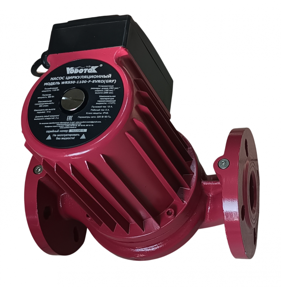 Циркуляционный фланцевый насос Vodotok WRS 50-1100-F-EVRO (GRF) (380в)