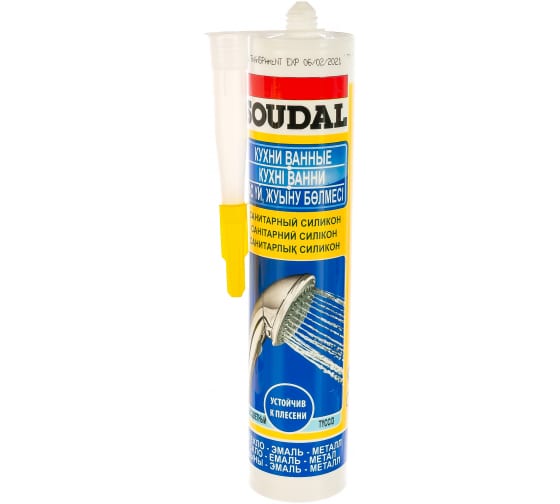Санитарный силикон прозрач. Soudal 15*280 мл 105897